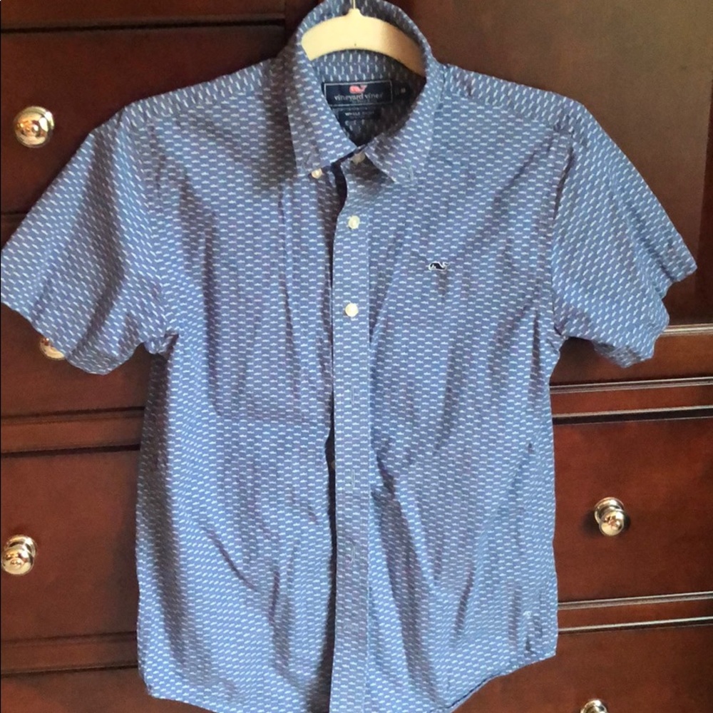 Short slv vineyard vines whale shirt med / 12-14